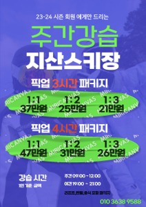 23-24 스키시즌 강습 1:1 주간(3시간)